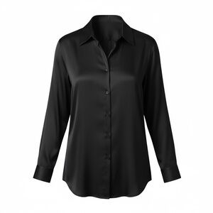 Elegant Italian Black Women's Button-Up Shirt